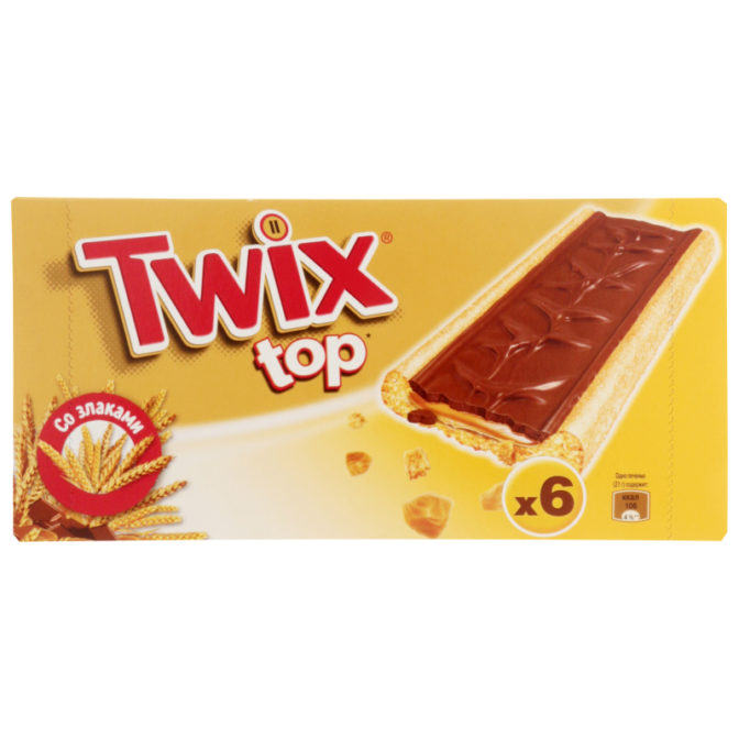 Печенье сдобное Twix Top с молочным шоколадом карамелью и конфетной массой 6шт, упак