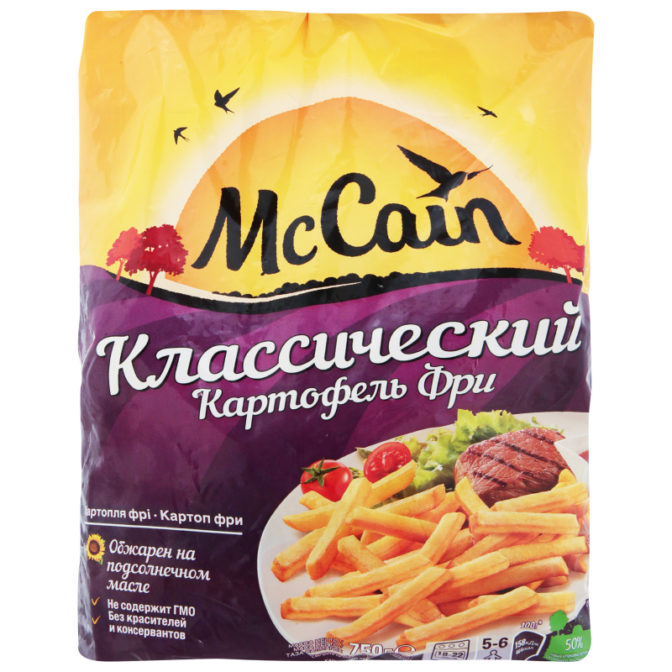 Картофель McCain Классический Картофель Фри быстрозамороженный, 750 г