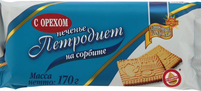Печенье Петродиет с орехом на сорбите, 170 г