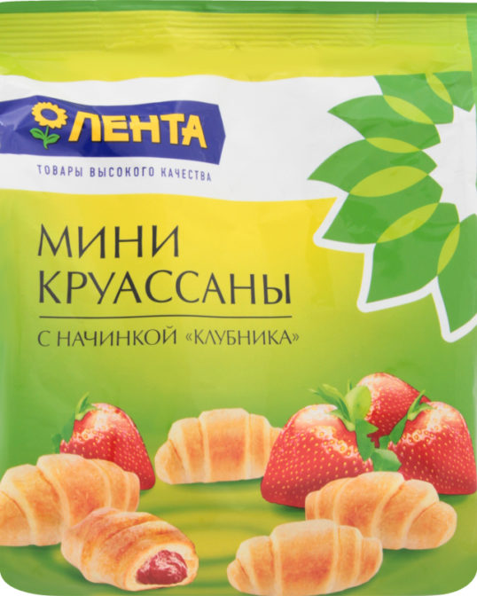 Круассаны Лента мини с начинкой клубника, 180 г