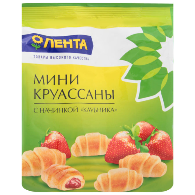 Круассаны Лента мини с начинкой клубника, 180 г