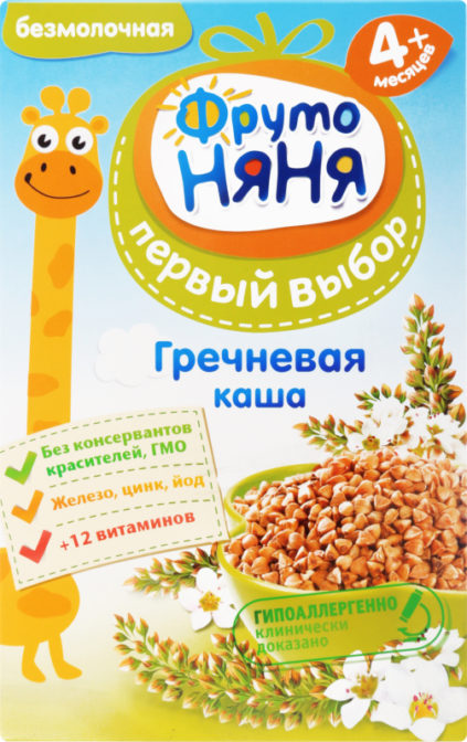 Каша для детей ФрутоНяня Первый выбор гречневая от 4 месяцев, 200 г