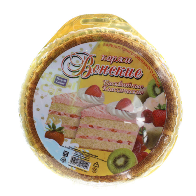 Коржи бисквитные классические Венские Royal Cake п/у 400г