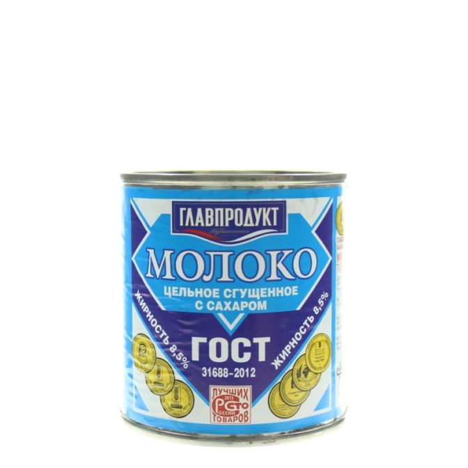Молоко сгущенное 8.5% цельное с сахаром Главпродукт ж/б 380г