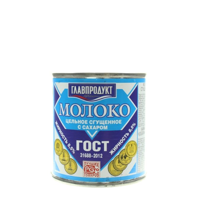 Молоко сгущенное 8.5% цельное с сахаром Главпродукт ж/б 380г