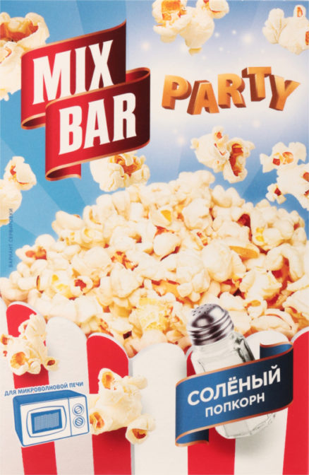 Попкорн Mix Bar Party соленый, 100 г