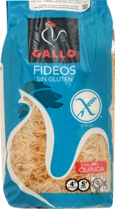 Макароны Gallo Fideos Sin Gluten из рисовой и кукурузной муки без глютена, 500 г