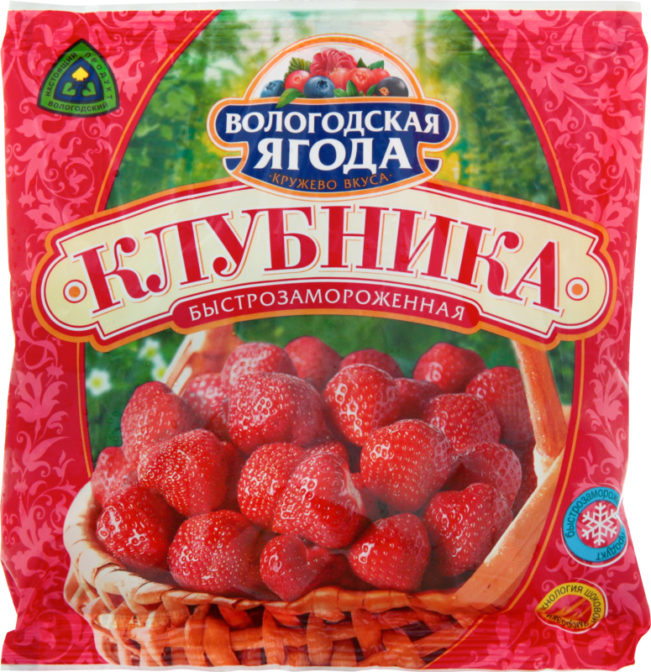 Клубника Вологодская ягода быстрозамороженная, 300 г