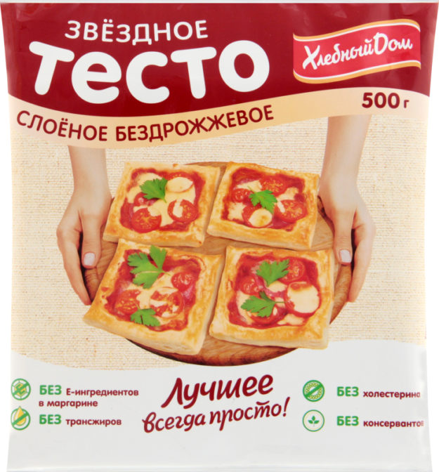Тесто Хлебный дом слоёное бездрожжевое, 500 г