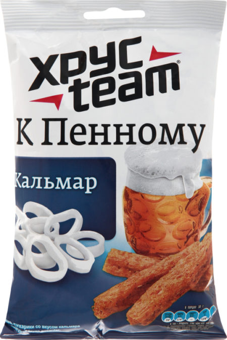 Сухарики Кальмар К Пенному ХрусTeam м/у 90г