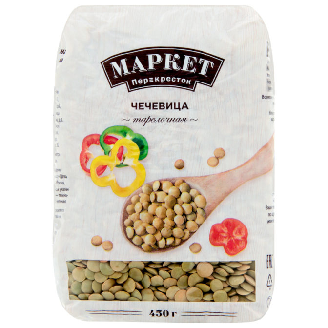 Чечевица Маркет Перекресток тарелочная, 450 г