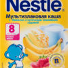 Каша для детей Nestle Мультизлаковая молочная с бананом и кусочками земляники садовой от 8 месяцев, 220 г