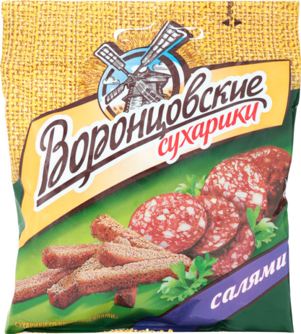 Сухарики ржано-пшеничные со вкусом салями Воронцовские м/у 40г