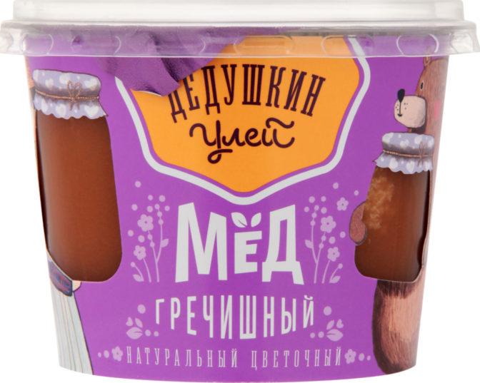 Мед Дедушкин улей гречишный цветочный натуральный, 300 г