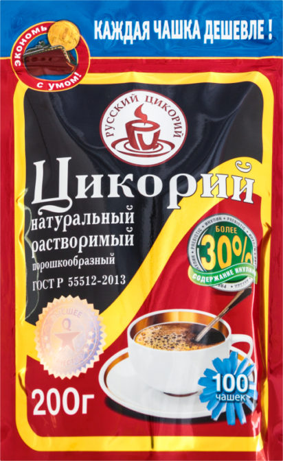Цикорий Русский цикорий натуральный растворимый порошкообразный, 200 г