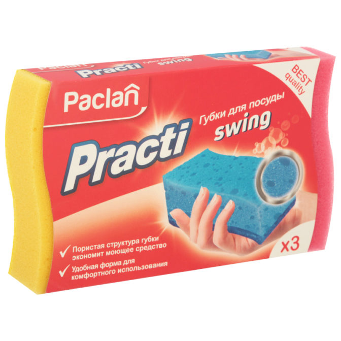 Губка для посуды Paclan Practi Swing 3шт, упак