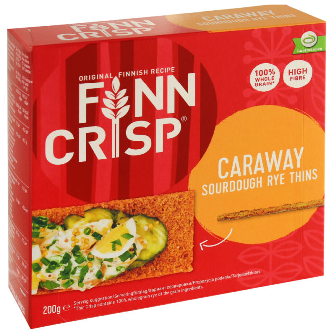 Сухарики Finn Crisp ржаные с тмином, 200 г