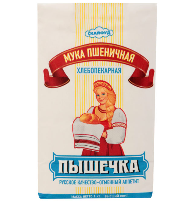 Мука Пышечка пшеничная высший сорт, 1 кг