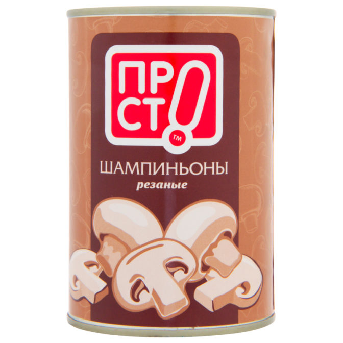 Грибы консервированные Просто Шампиньоны резаные, 400 г
