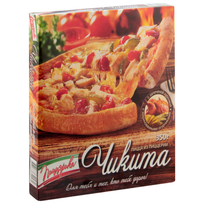 Пицца Пиццэрика Чикита с курицей и маринованными огурцами замороженная, 350 г