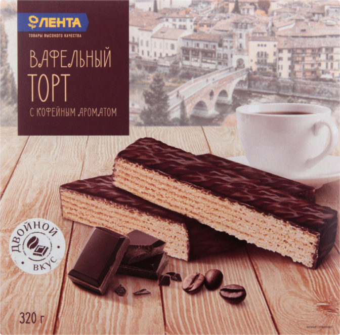 Торт Лента вафельный с кофейным ароматом, 320 г