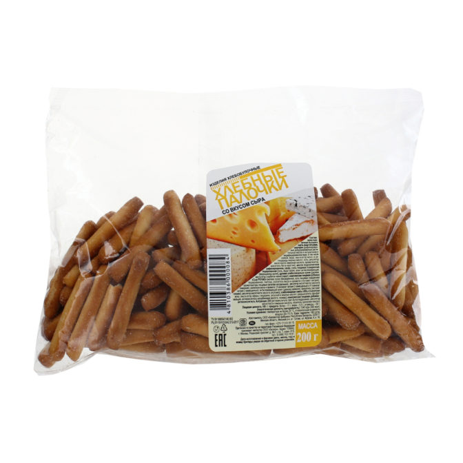 Палочки хлебные со вкусом сыра, 200 г