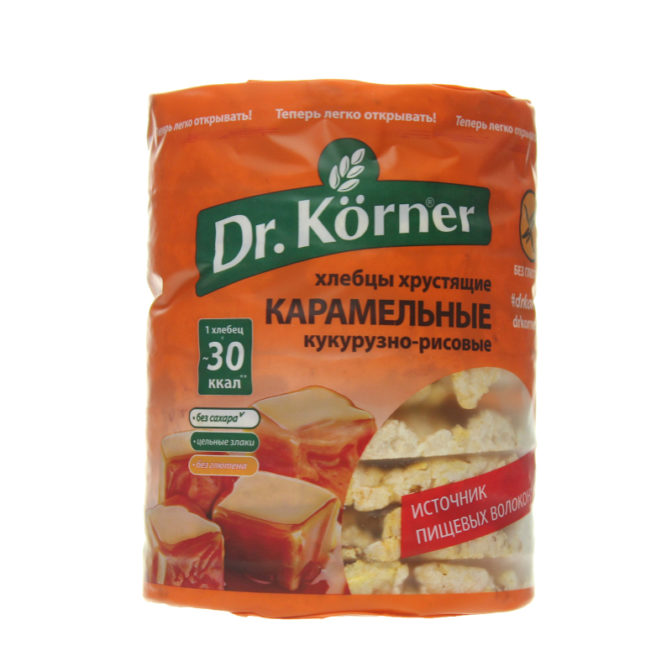 Хлебцы Кернер Хрустящие Кукурузно Рисовые Карамельные 90г