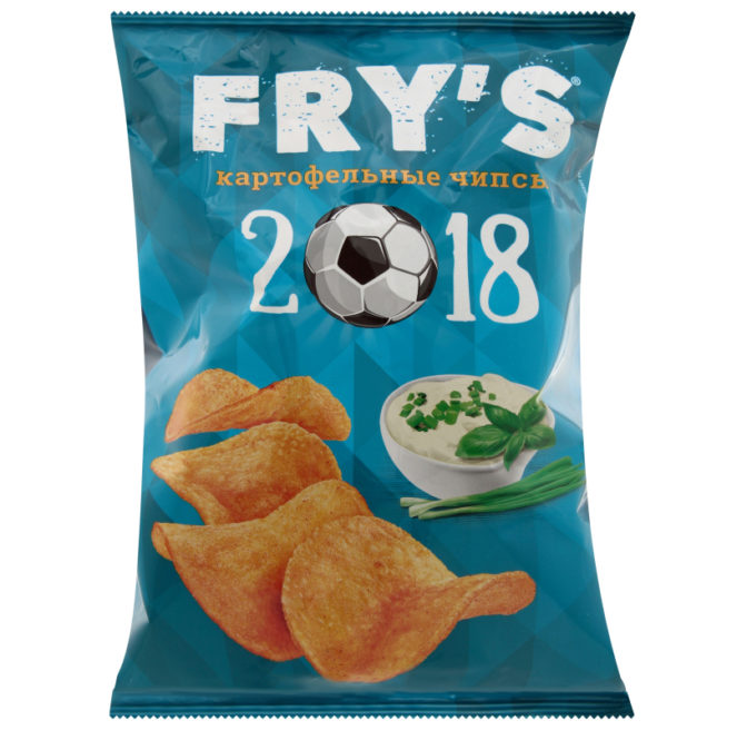 Чипсы картофельные Fry's со вкусом сметаны и зелени, 70 г