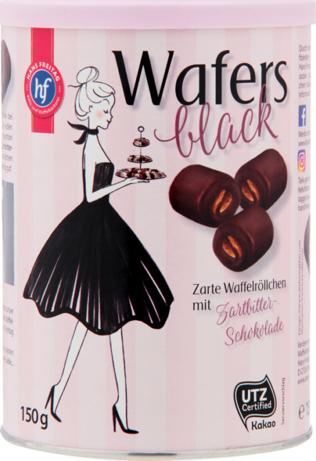 Вафельные роллы Hans Freitag Wafers Black в темном шоколаде, 150 г
