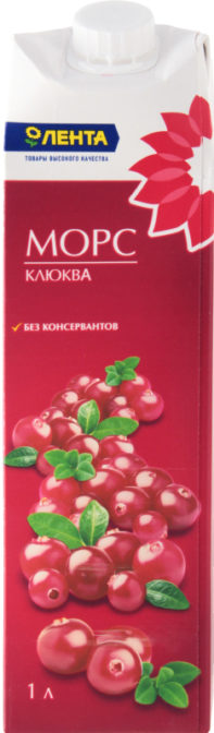 Морс для детей Лента Клюква от 3 лет, 1 л