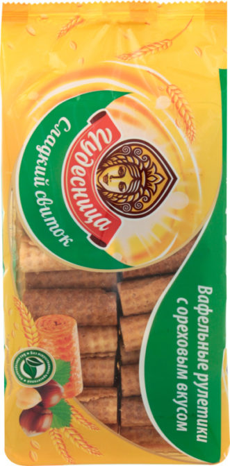 Вафли Чудесница Сладкий свиток рулетики с ореховым вкусом, 370 г
