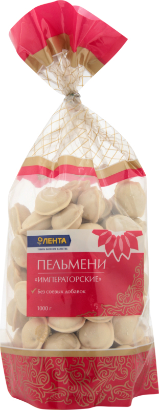 Пельмени Лента Императорские без соевых добавок, 1 кг