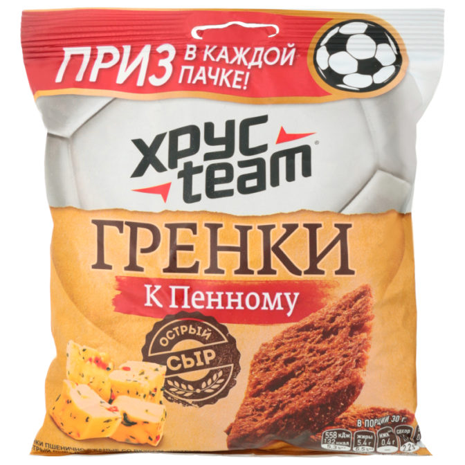 Гренки ХрусTeam К пенному острый сыр, 105 г