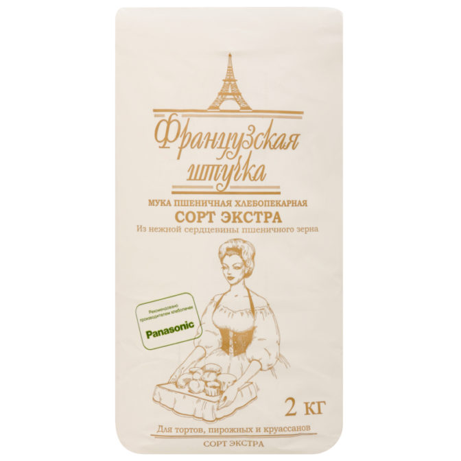 Мука Французская штучка пшеничная хлебопекарная сорт экстра, 2 кг