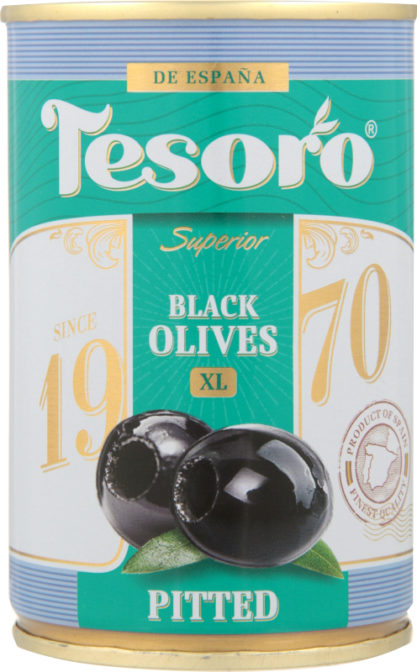 Маслины Tesoro чёрные без косточки, 300 г