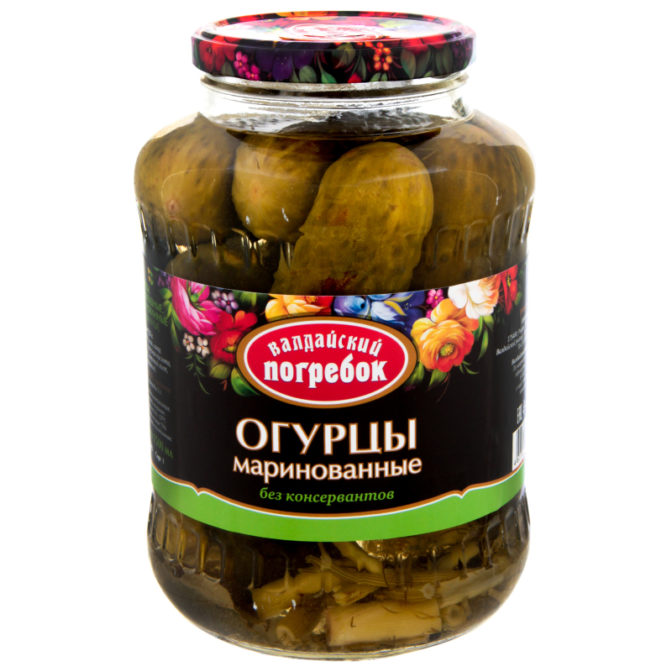 Консервы овощные Валдайский погребок Огурцы маринованные, 1.45 кг