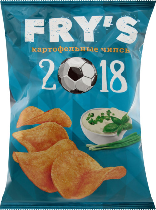 Чипсы картофельные Fry's со вкусом сметаны и зелени, 70 г