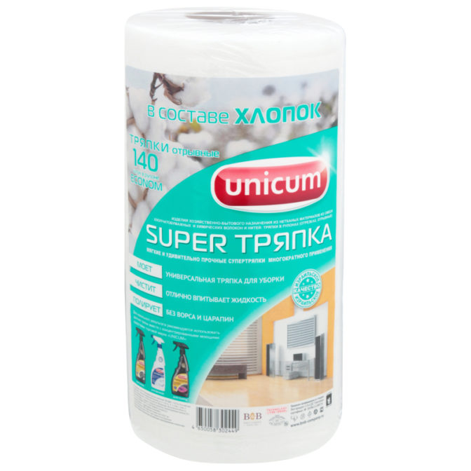 Хозяйственные салфетки Unicum Super тряпка 140шт, упак