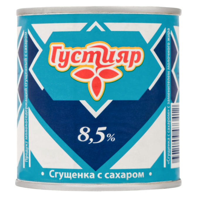 Сгущенка Густияр с сахаром 8.5%, 380 г