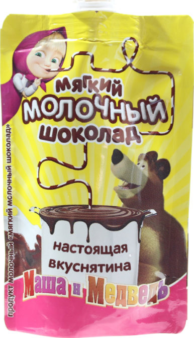 Продукт молочный 15% для детей Мягкий молочный шоколад Маша и Медведь д/п 100г