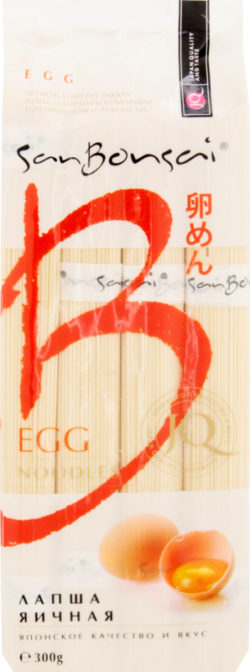 Макароны SanBonsai Egg Noodles Лапша яичная, 300 г