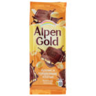 Шоколад Alpen Gold молочный с арахисом и кукурузными хлопьями, 90 г