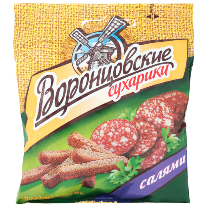 Сухарики ржано-пшеничные со вкусом салями Воронцовские м/у 40г