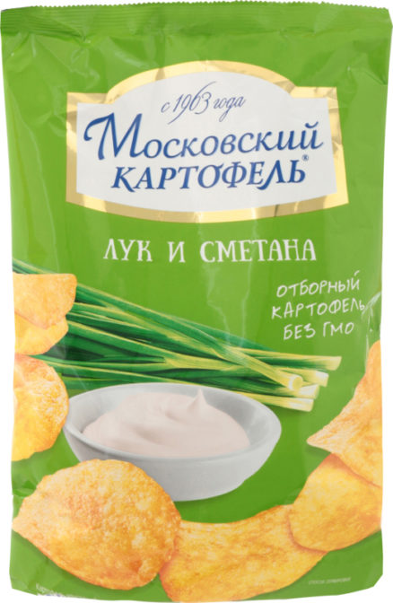 Чипсы картофельные Московский картофель Лук и сметана, 70 г