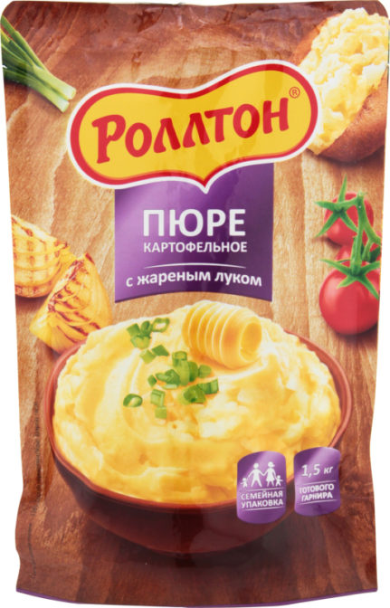 Пюре быстрого приготовления Роллтон картофельное с жареным луком, 240 г