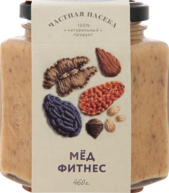 Мед Частная пасека Фитнес натуральный цветочный с наполнителями, 460 г