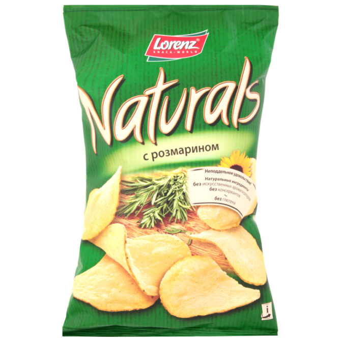 Чипсы картофельные Lorenz Snack-world Naturals с розмарином, 100 г