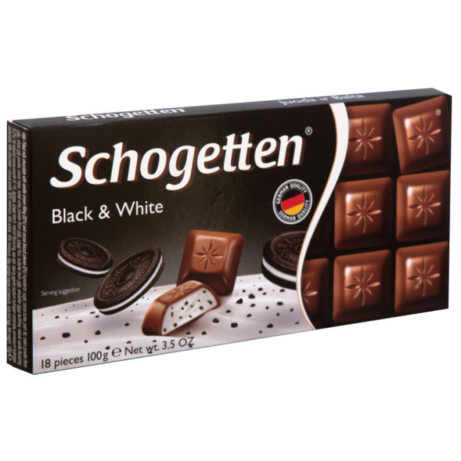 Шоколад молочный Black&White Schogetten к/у 100г