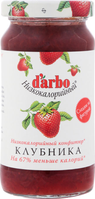 Конфитюр D'arbo Клубника низкокалорийный, 220 г