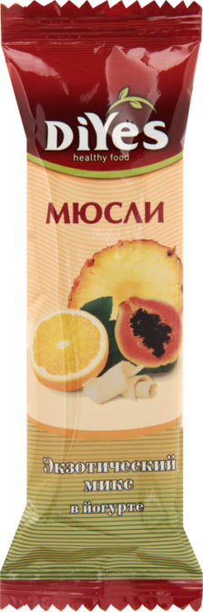 Батончик мюсли DiYes Экзотический микс в йогурте, 25 г